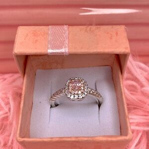 🌷 925 Sterling Silver Pink Cubic Zirconia Ring 🌷 7 NWT